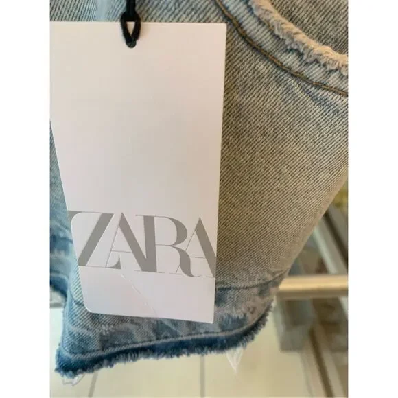 Zara Denim Crop Bralette Top - Picture 8 of 9